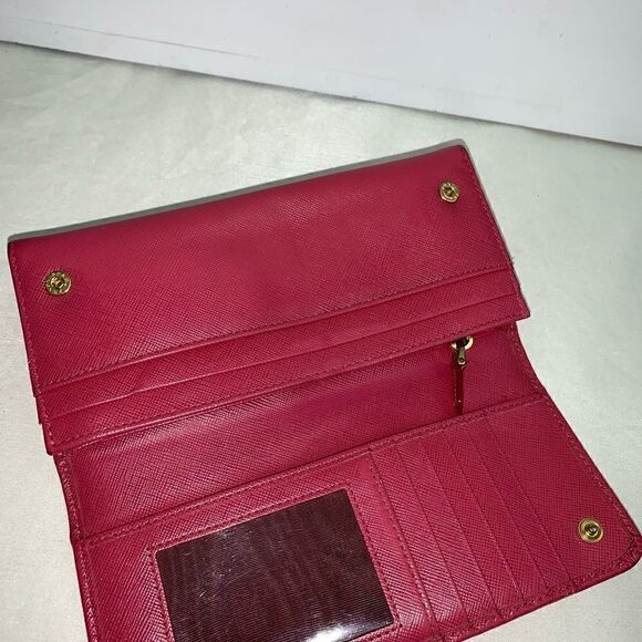💥AUTHENTIC💥Prada Saffiano Leather Long Wallet Pink - Picture 6 of 8